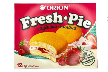 Фреш пай Орион пирожное бисквитное с клубничо-малиновой начинкой 300гр Корея